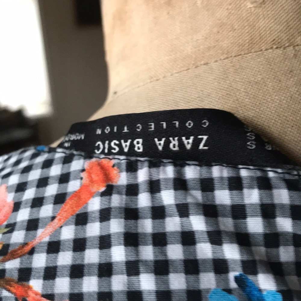 ZARA Sleeveless Checked Top - Picture 6 of 6